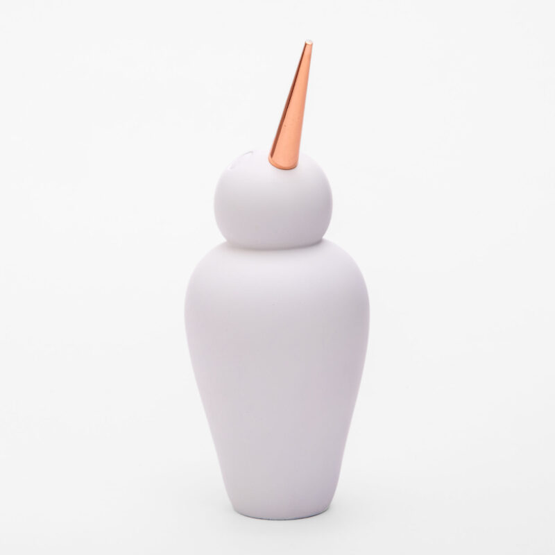 WHITE CONCRETE DECORATIVE BIRD