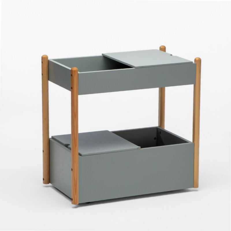 MDF AND WOOD ROLLING NIGHTSTAND