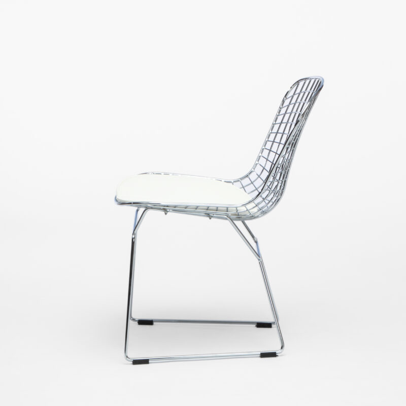 CHROMED METAL WIRE GRID CHAIR WITH CUSHION - Image 4