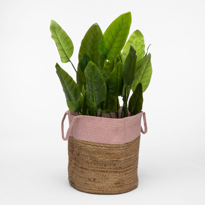 ROUND BRAIDED BASKET WITH HANDLES - Image 5
