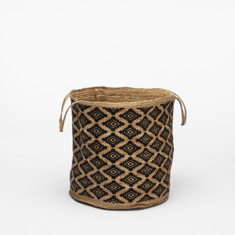 ROUND BRAIDED BASKET WITH HANDLES