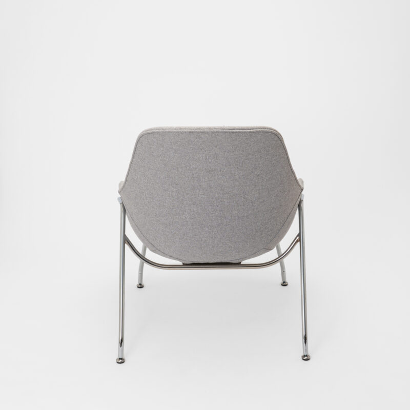FABRIC UPHOLSTERED ARMCHAIR WITH CHROME LEGS AND EXTRA CUSHION - Image 2