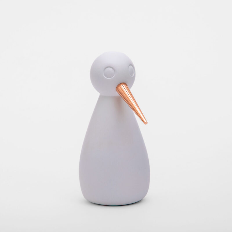 WHITE CONCRETE DECORATIVE BIRD