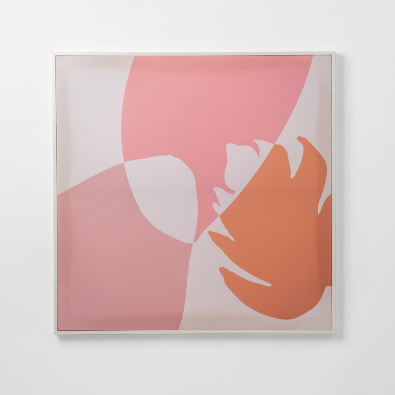 LEAVES AND ABSTRACT SHAPES FRAMED CANVAS
