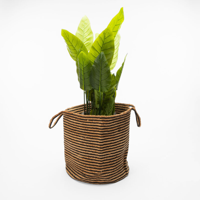 ROUND BRAIDED BASKET WITH HANDLES - Image 3