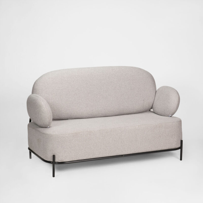 FABRIC LOVESEAT WITH METAL LEGS