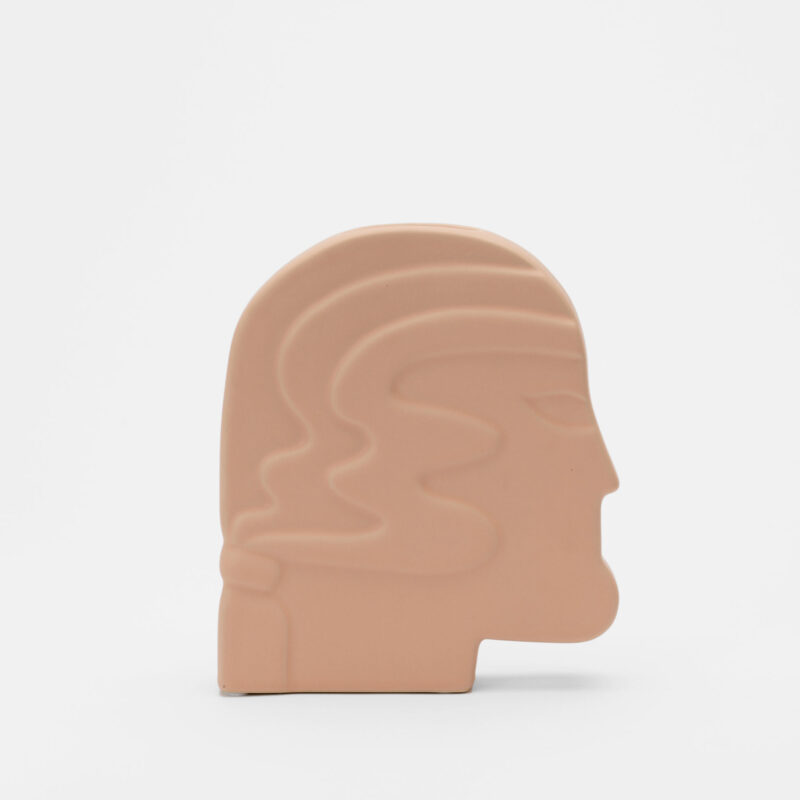 FACE DESIGN PINK CERAMIC DECORATIVE VASE