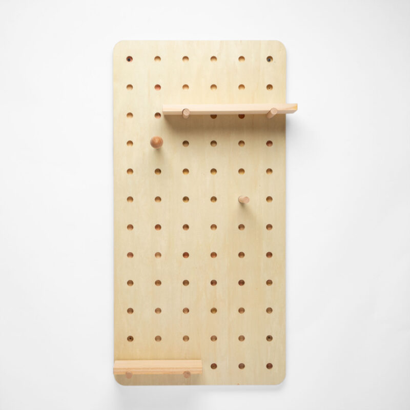 RECTANGULAR WOODEN PEGBOARD WITH STICKS AND SHELVES - Image 4
