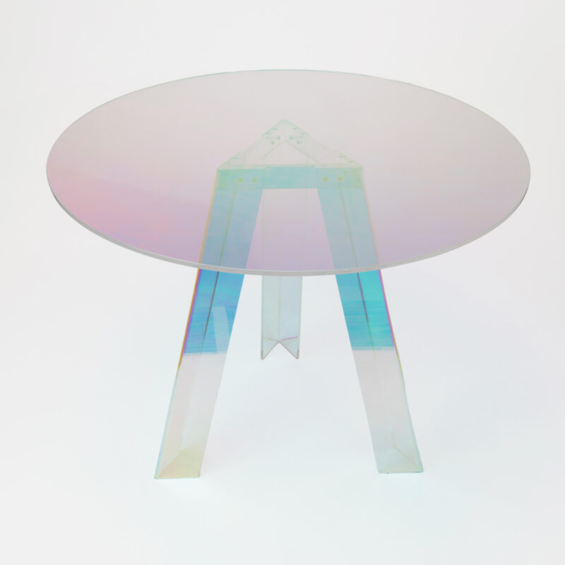 ROUND IRIDISCENT ACRYLIC DINING TABLE - Image 2