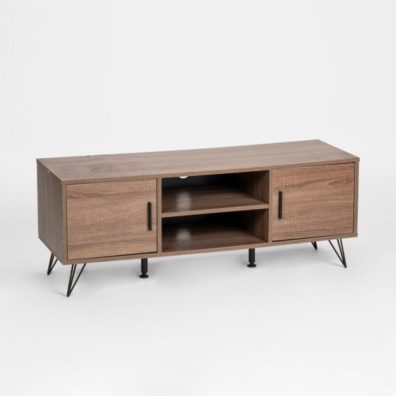 MELAMINE TV STATION WITH METAL LEGS