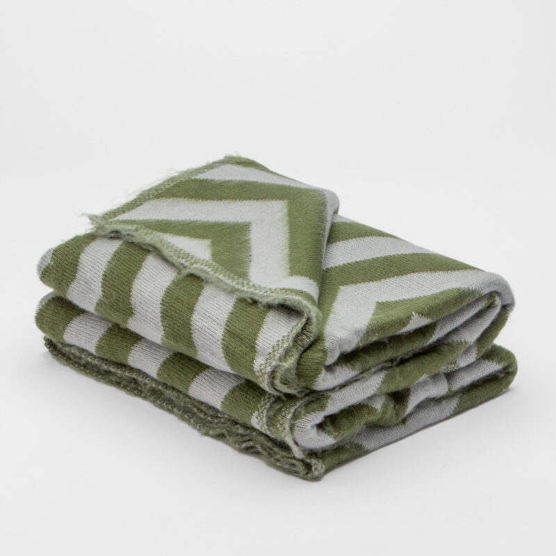 GREEN AND GRAY SQUARE DECORATIVE CUSHION