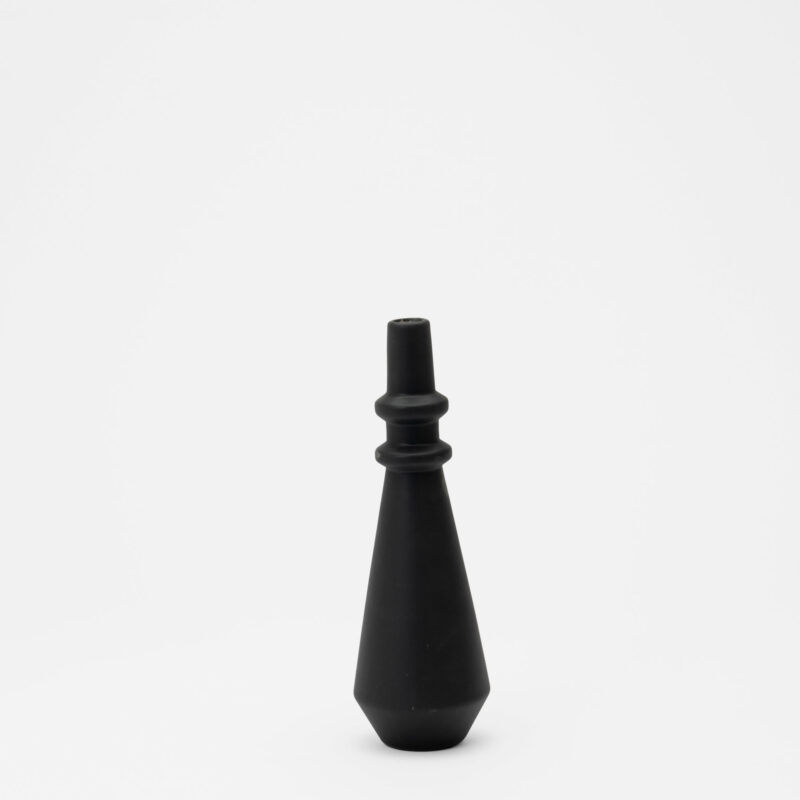 BLACK CERAMIC DECORATIVE VASE