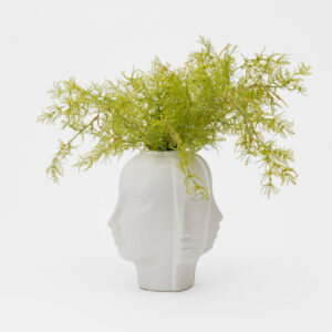 WHITE CERAMIC FACE VASE - Image 2