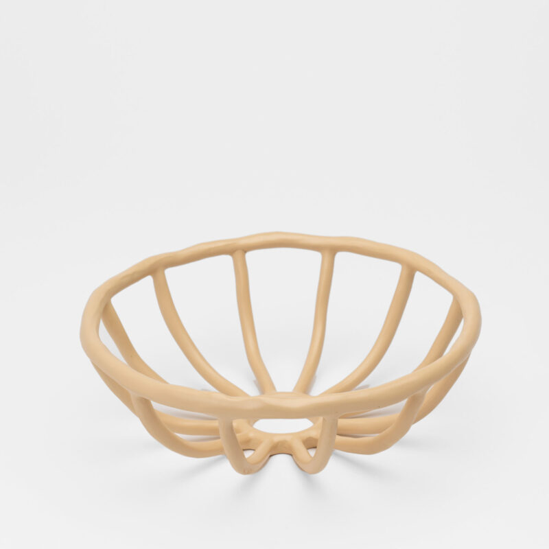 BEIGE FRUITS/ BREAD ROUND BASKET