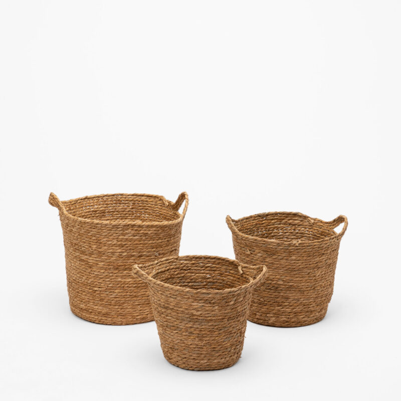 SET OF THREE WOVEN BASKETS