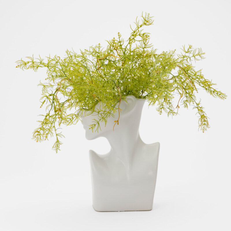 WHITE CERAMIC DECORATIVE VASE - Image 2