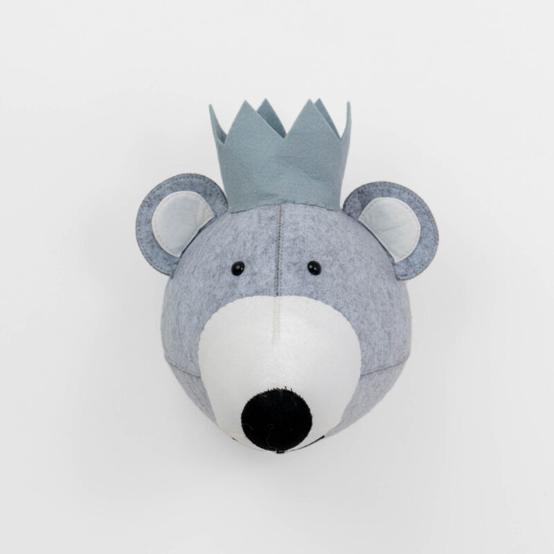 KING BEAR FAUX TAXIDERMY ANIMAL HEAD WALL ART