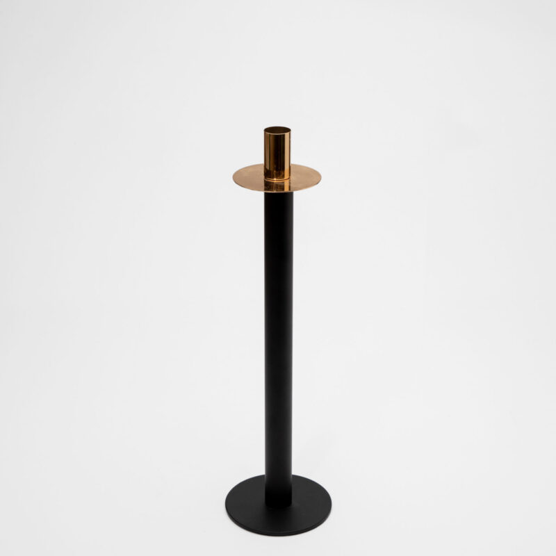 BLACK  GOLD METAL CANDLE HOLDER