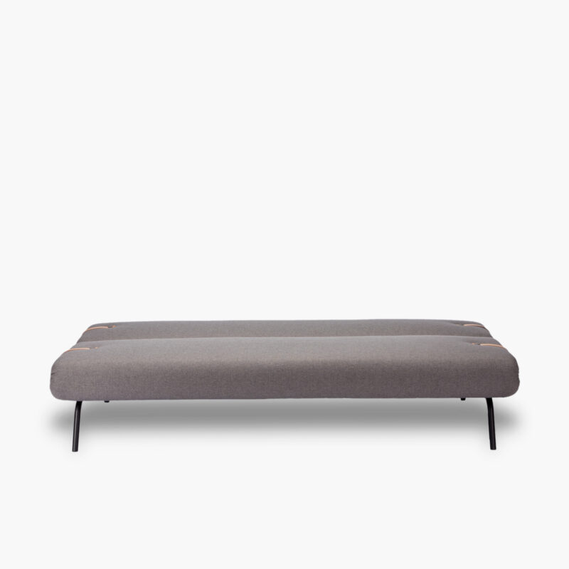 FABRIC SLEEPER SOFA WITH LEATHER DETAILS AND METAL LEGS - Image 3