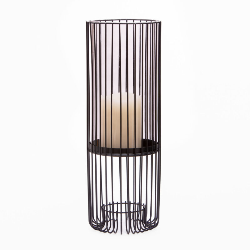 BLACK WIRE WITH GLASS CANDLE HOLDER - Image 2