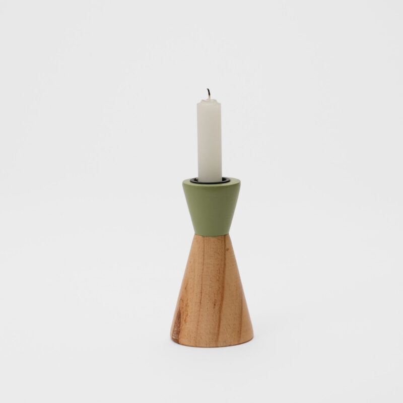 SMALL WOODEN CANDLE HOLDER - Image 2