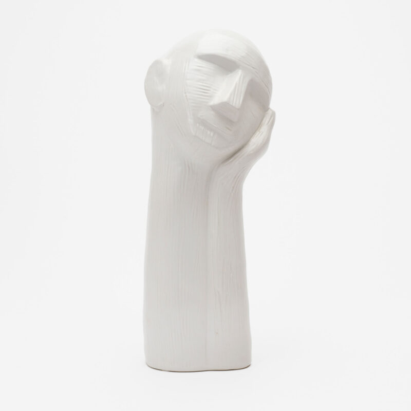 WHITE CERAMIC DECORATIVE HEAD