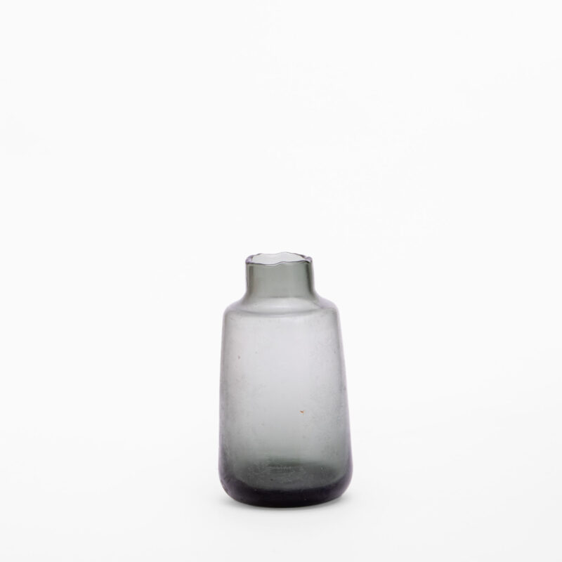 SMOKE GRAY GLASS VASE