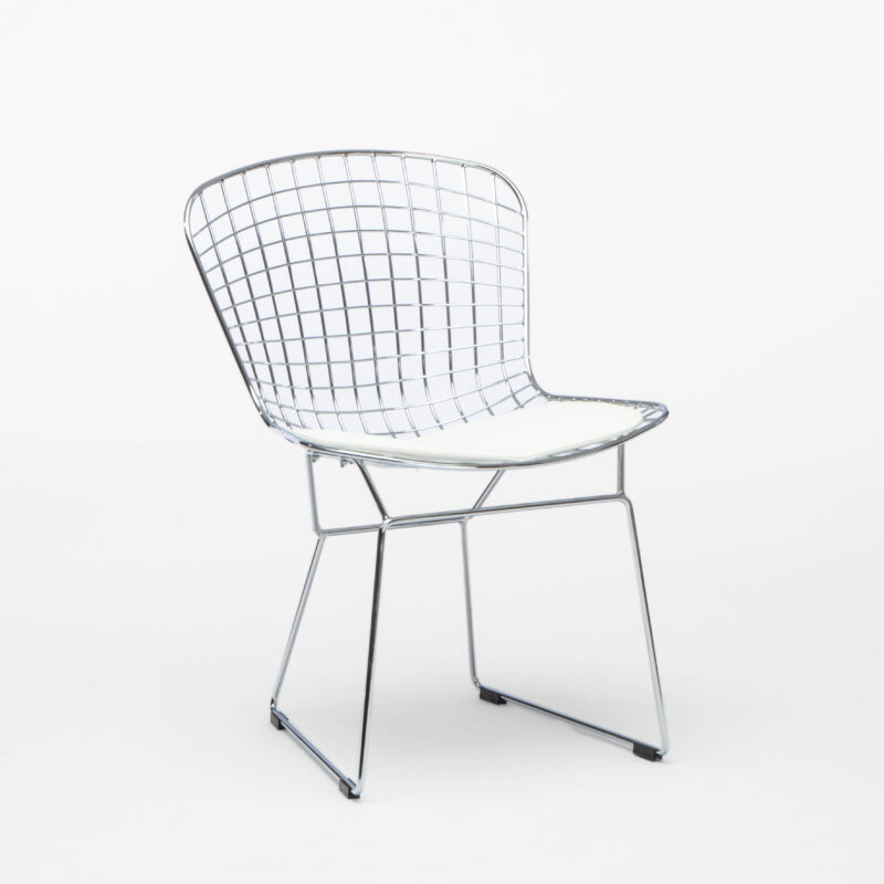 CHROMED METAL WIRE GRID CHAIR WITH CUSHION - Image 2