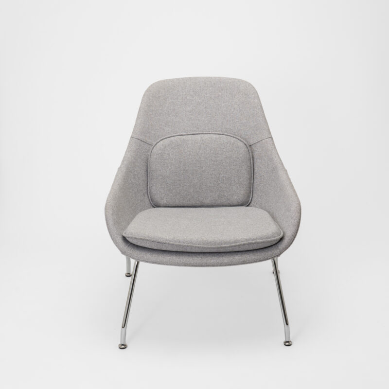 FABRIC UPHOLSTERED ARMCHAIR WITH CHROME LEGS AND EXTRA CUSHION - Image 4