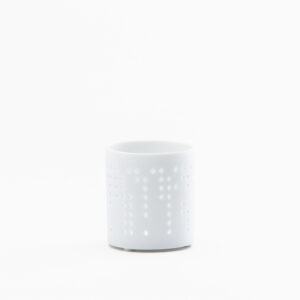WHITE CERAMIC CANDLE HOLDER
