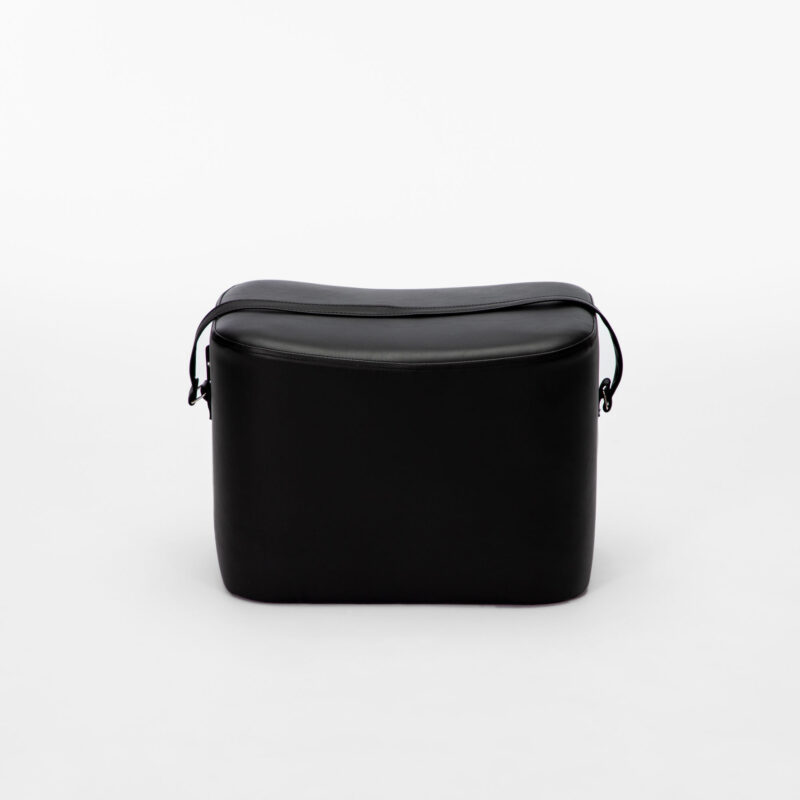 RECTANGULAR ECO LEATHER POUF WITH STRAP