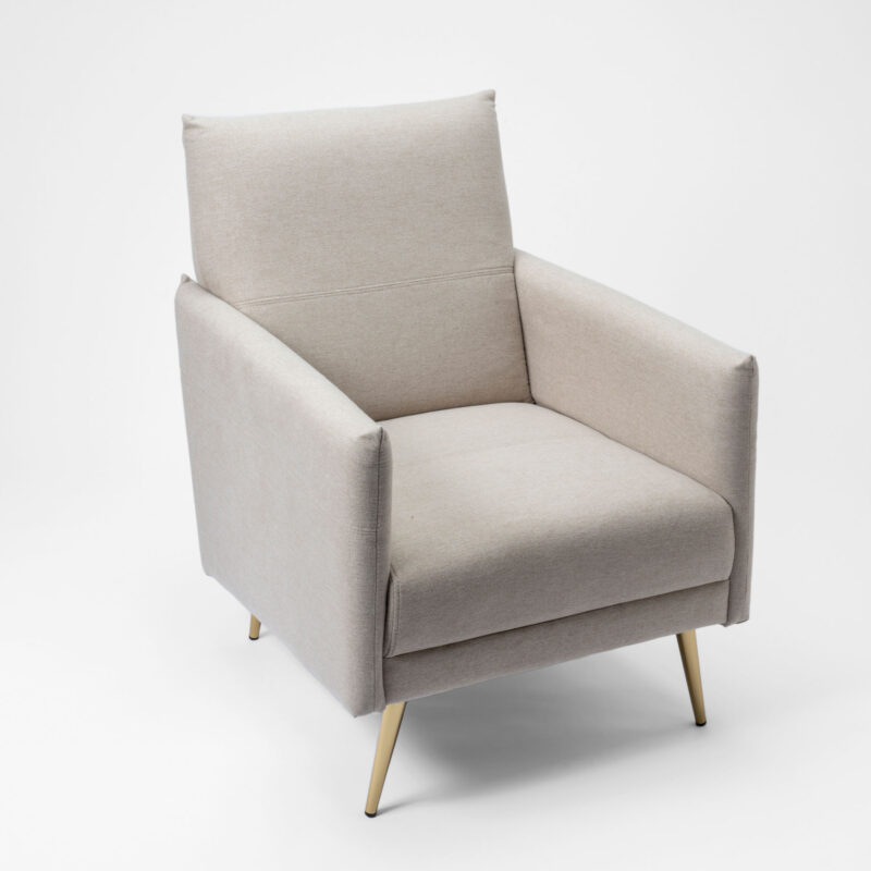 UPHOLSTERED ARMCHAIR SOFA WITH METAL LEGS