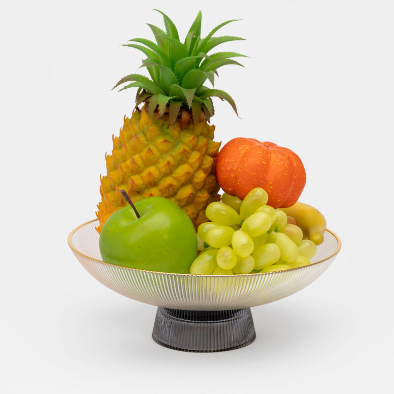 DECORATIVE GLASS BOWL WITH GOLDEN RIM - Image 2