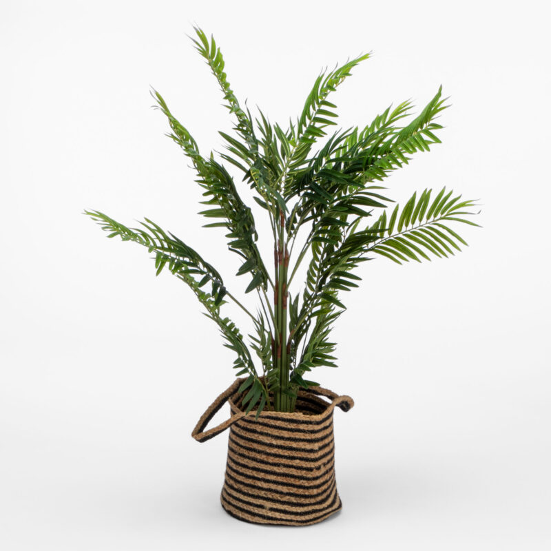 ROUND BRAIDED BASKET WITH HANDLES - Image 4