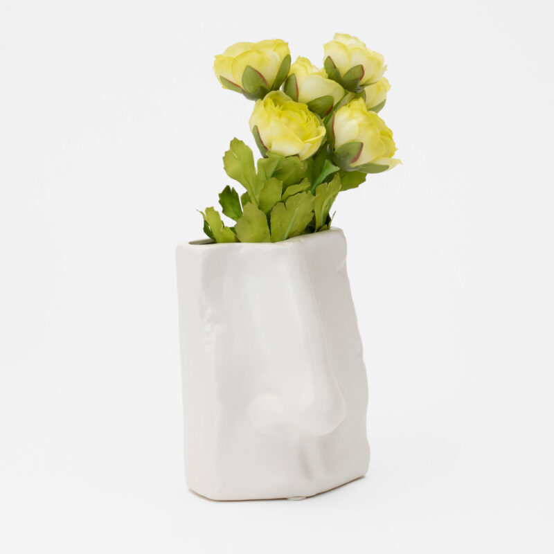 DECORATIVE WHITE CERAMIC EAR VASE - Image 5