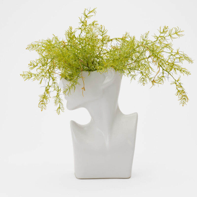 WHITE CERAMIC DECORATIVE VASE - Image 3