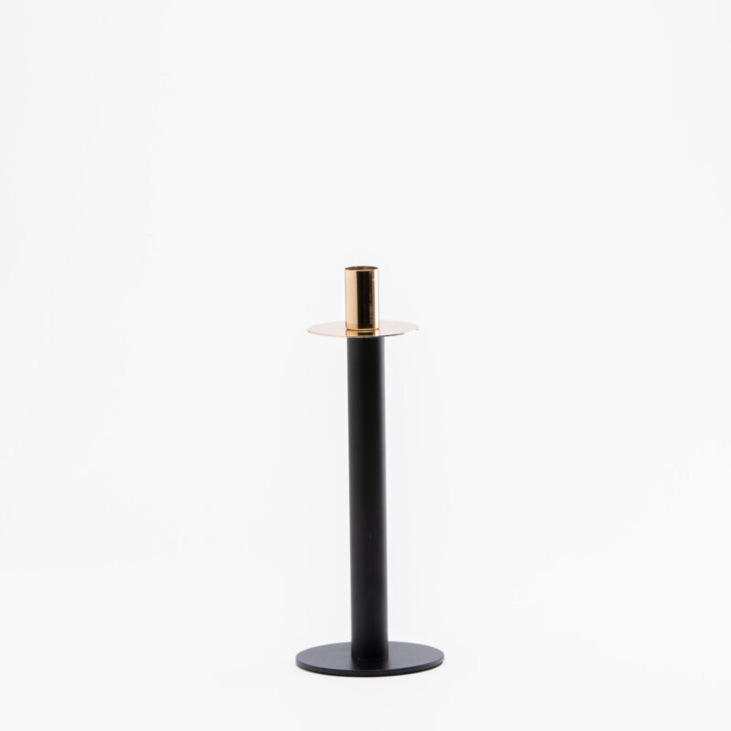 BLACK  GOLD METAL CANDLE HOLDER
