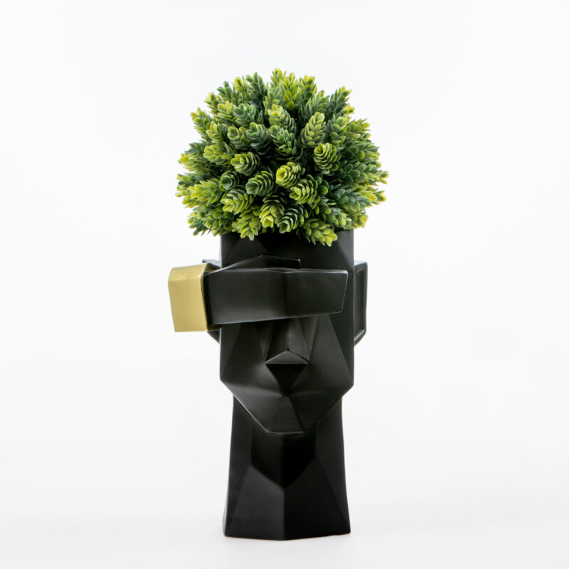 DECORATIVE HEAD VASE WITH GOLDEN DETAILS - Image 2