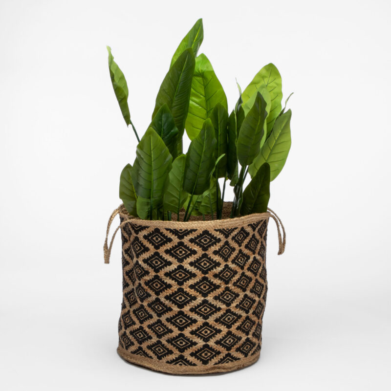 ROUND BRAIDED BASKET WITH HANDLES - Image 3