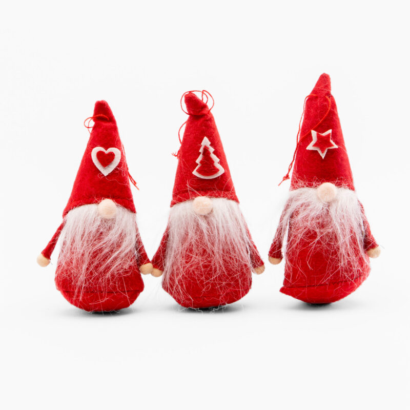 SET OF 3 SANTA CLAUS CHRISTMAS TREE HANGING DECORATION