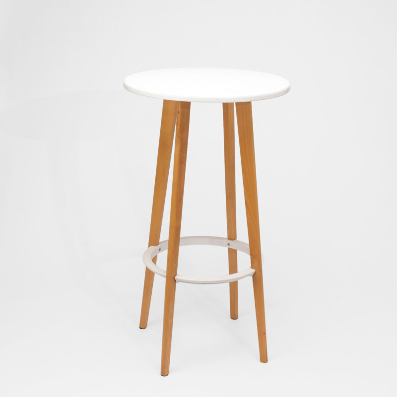PP TOP AND WOODEN LEGS BAR TABLE