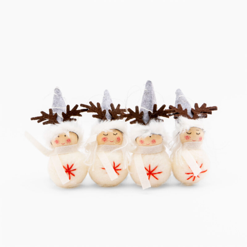 SET OF 4 SNOWMAN CHRISTMAS TREE HANGING DECORATION