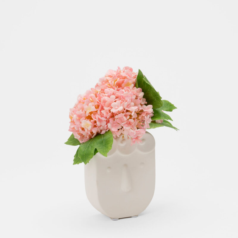 FACE DESIGN WHITE CERAMIC DECORATIVE VASE - Image 2