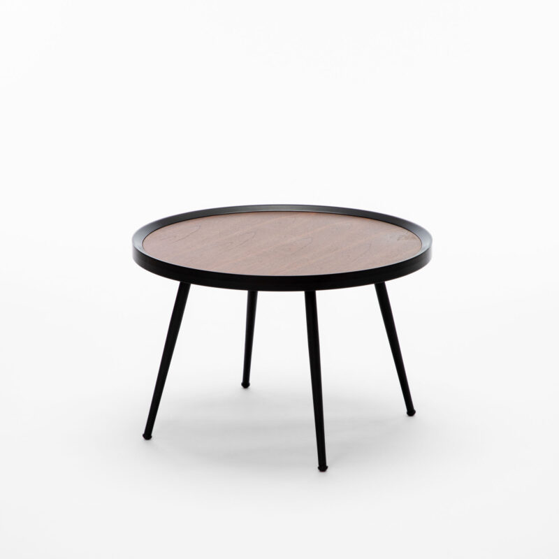WALNUT VENEER MDF TOP WITH METAL FRAME AND LEGS COFFE TABLE