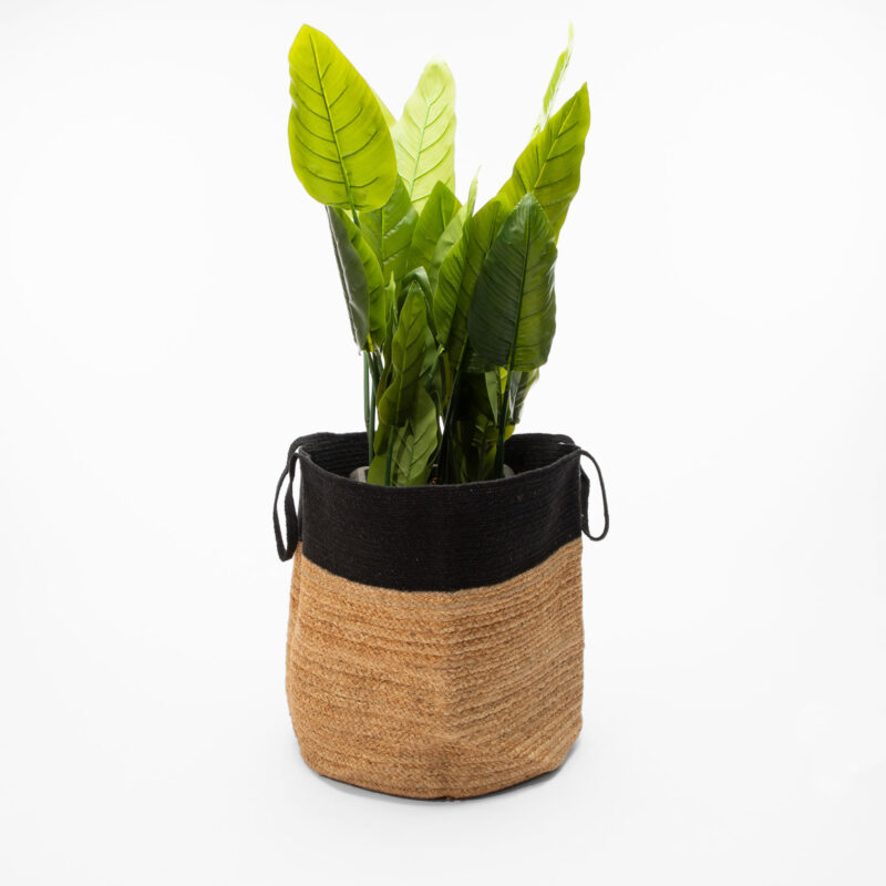 ROUND BRAIDED BASKET WITH HANDLES - Image 3