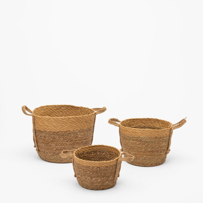 SET OF THREE WOVEN BASKETS