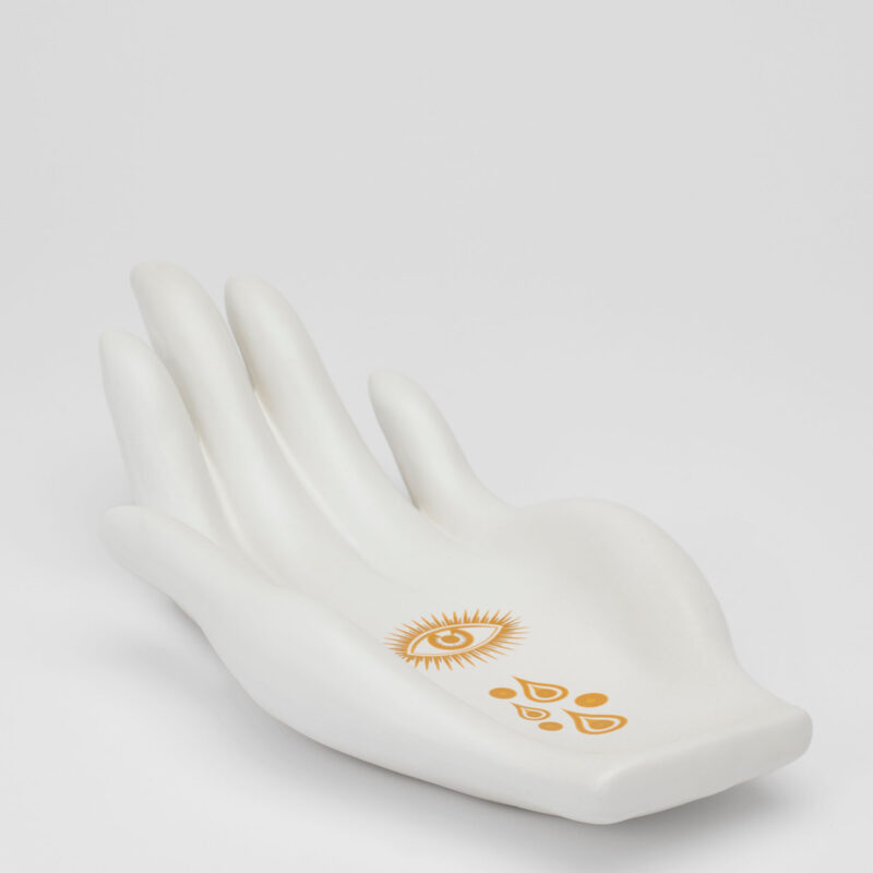 WHITE CERAMIC DECORATIVE HAND