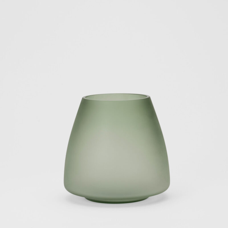 GREEN FROSTED GLASS VASE