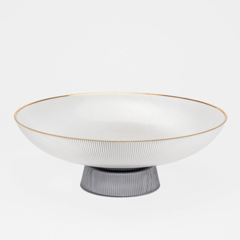 DECORATIVE GLASS BOWL WITH GOLDEN RIM