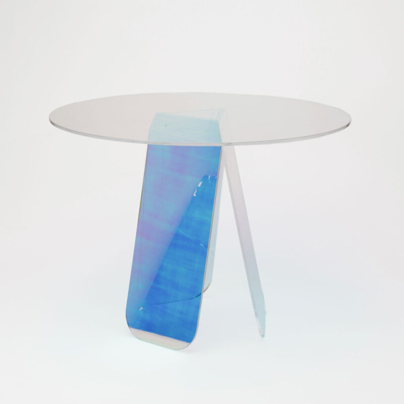 ROUND IRIDISCENT ACRYLIC DINING TABLE